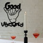 Wallity Good Vibes Only Escultura de Pared de Metal Negra
